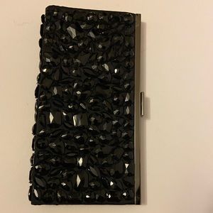 Black embellished clutch